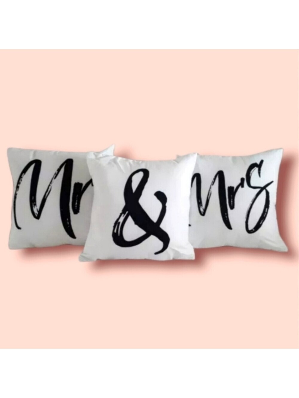 Mr & Mrs Decorative Throw Pillow Covers – Set of 3